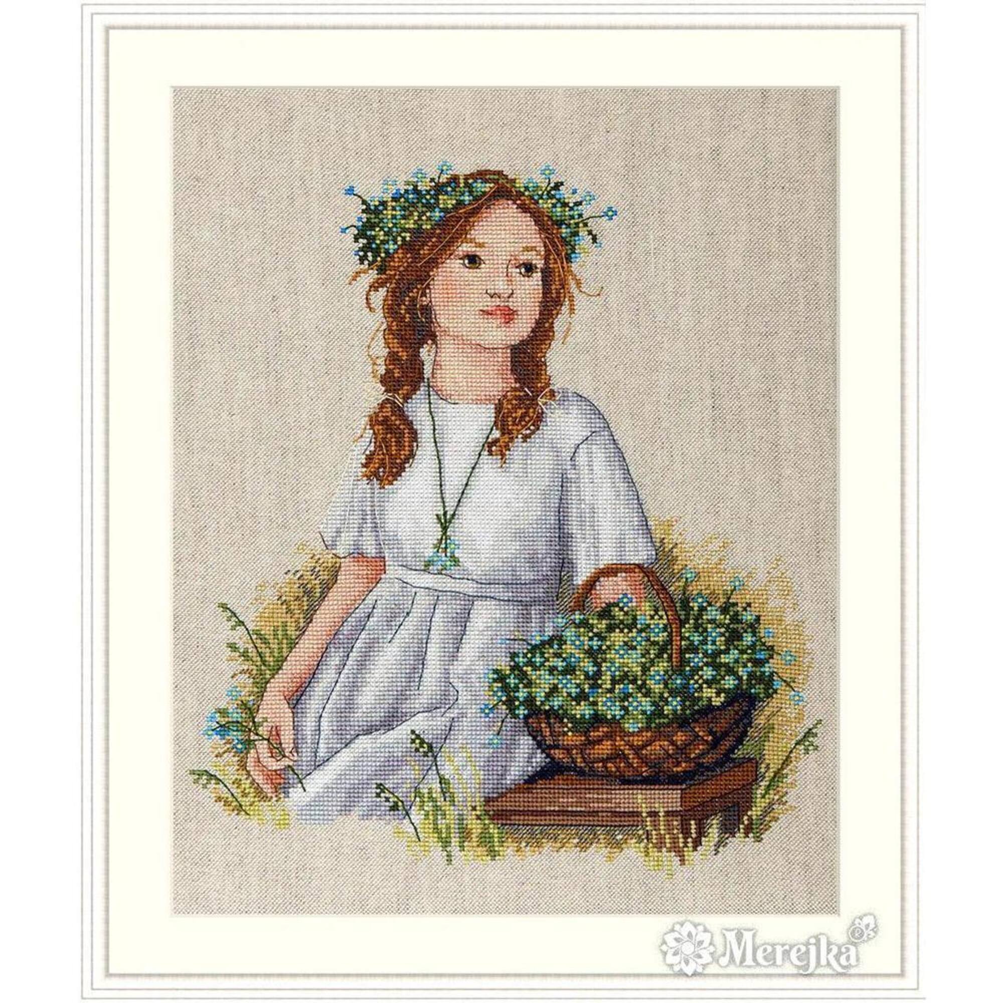 Merejka® Forget Me Not Counted Cross Stitch Kit